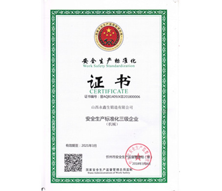 安全生產(chǎn)標(biāo)準(zhǔn)化三級(jí)企業(yè)